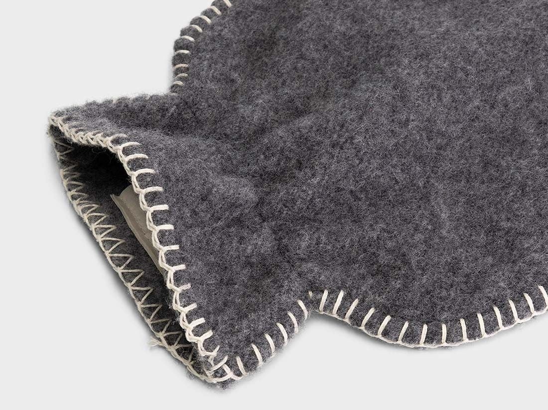Wärmflaschenbezug Merinowolle Charcoal 36x20