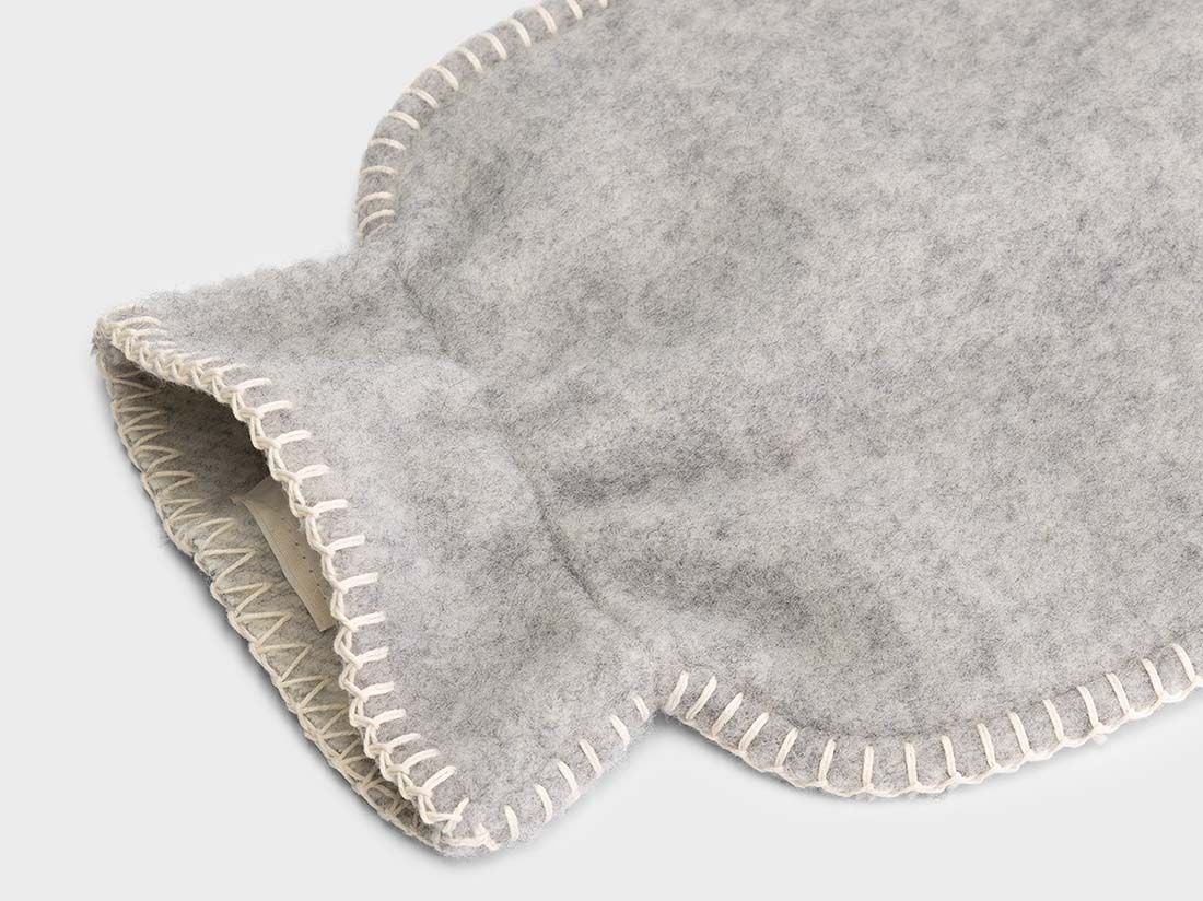 Wärmflaschenbezug Merinowolle Grey Melange 36x20