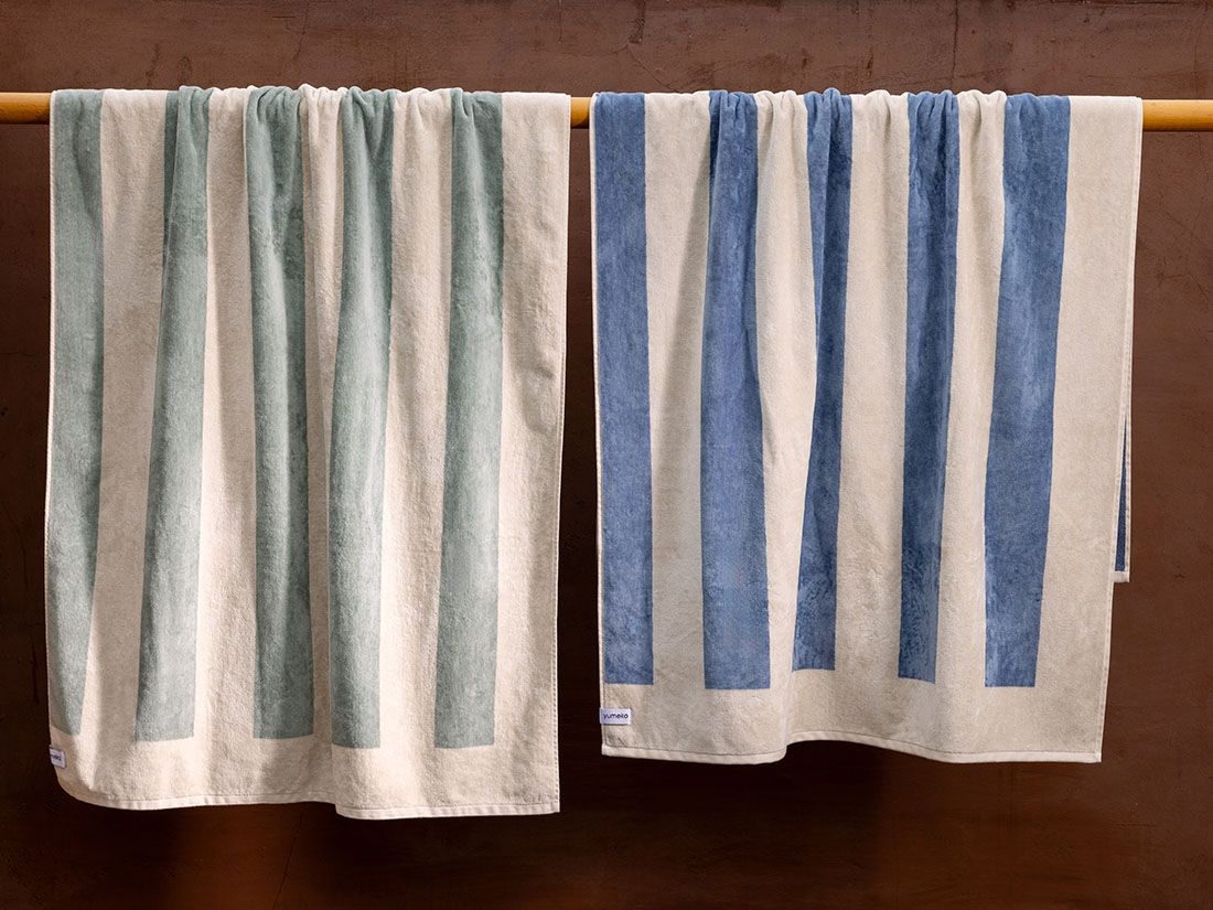 Strandtuch Velours Sea Green Stripe 100x180 - 1 Stk