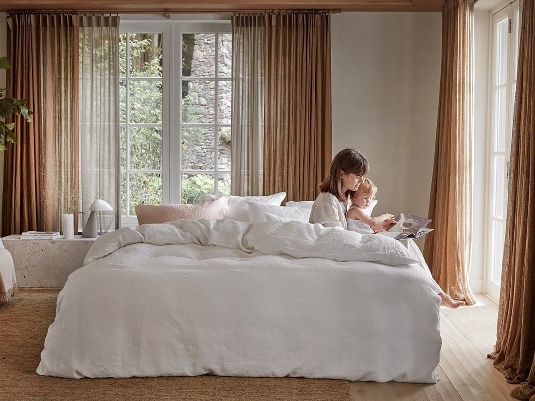 Bettwäscheset Gewaschenes Leinen Pure White