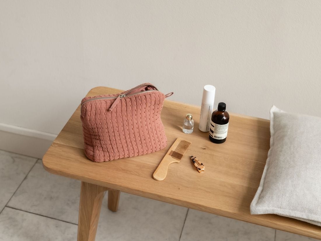 Kulturbeutel Musselin-Baumwolle Rose Cloud