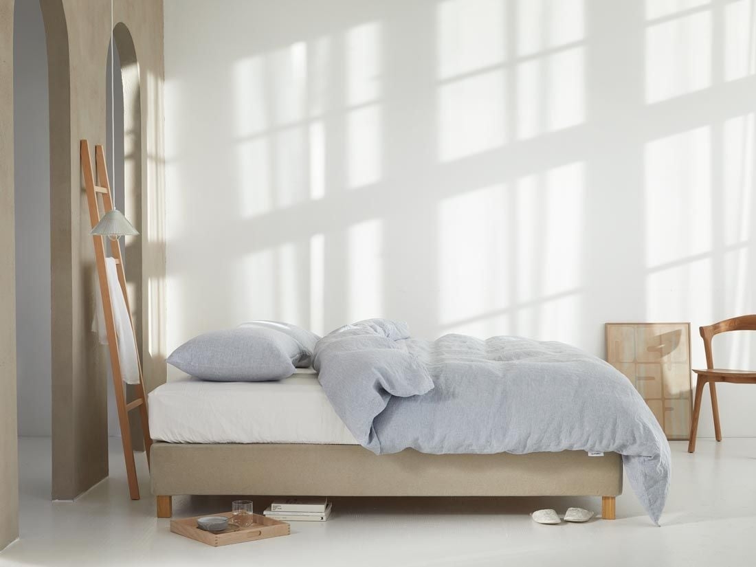 Bettwäscheset Gewaschenes Leinen Blue Chambray