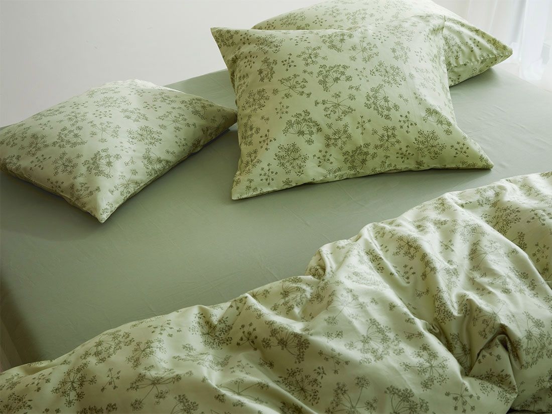 Kissenbezug Baumwollsatin Green Bloom