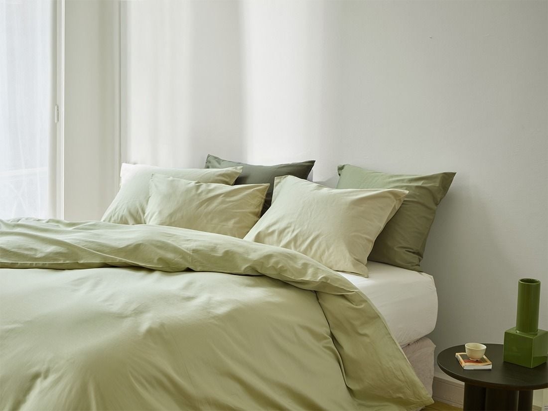 Satin-Bettwäsche Light Olive