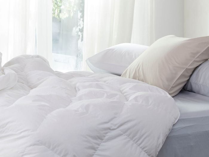 Gänsedaunendecke Übergang